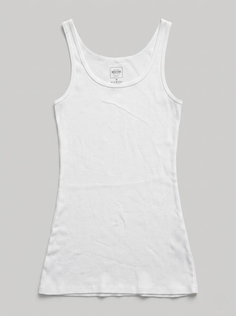 💜White Classic Utility Ribbed Sleeveless Top Medium